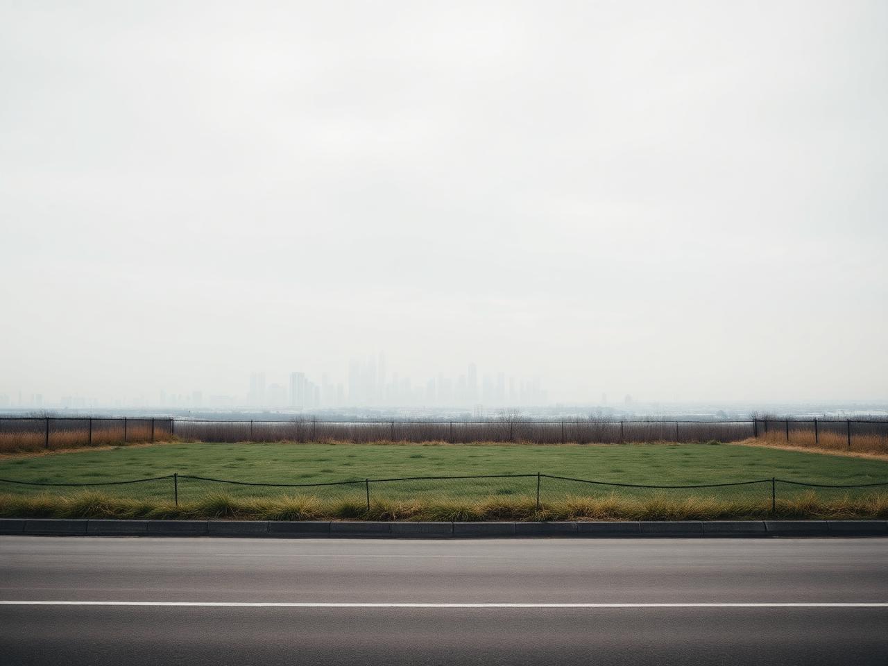 Terreno urbano com horizonte da cidade — imagem provisória